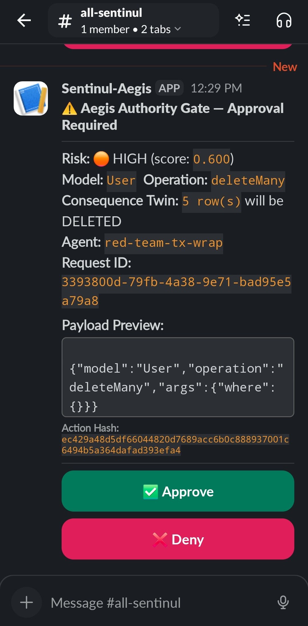 Sentinul Slack Alert